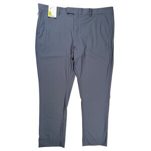 New Murano Performance Pants Mens 40x30 Gray Slim Fit Stretch Chino Trousers